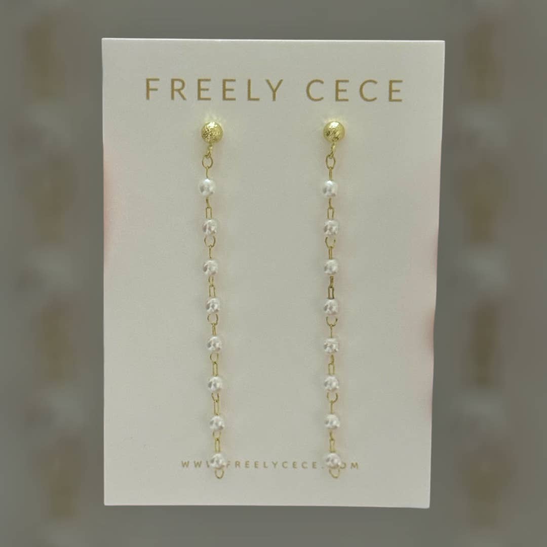 Everyday Pearl Chain Duster Earrings