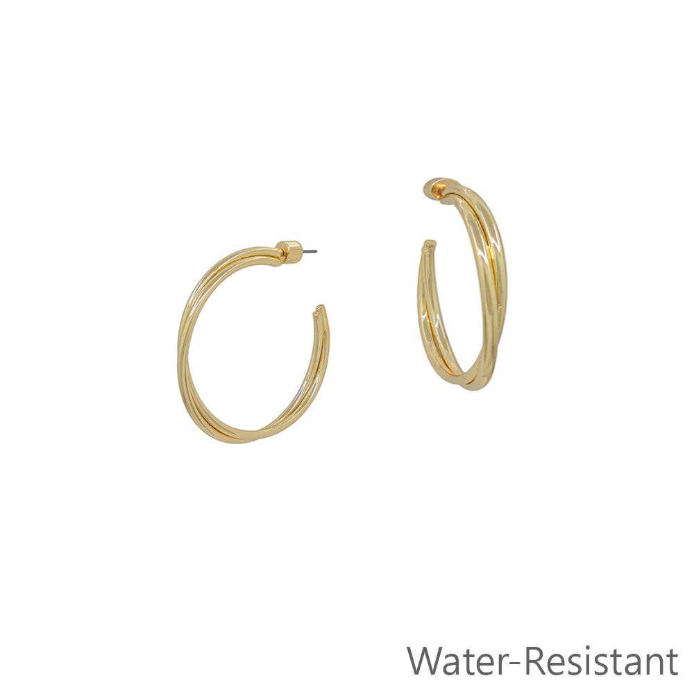 Gold Twisted .75" Hoop