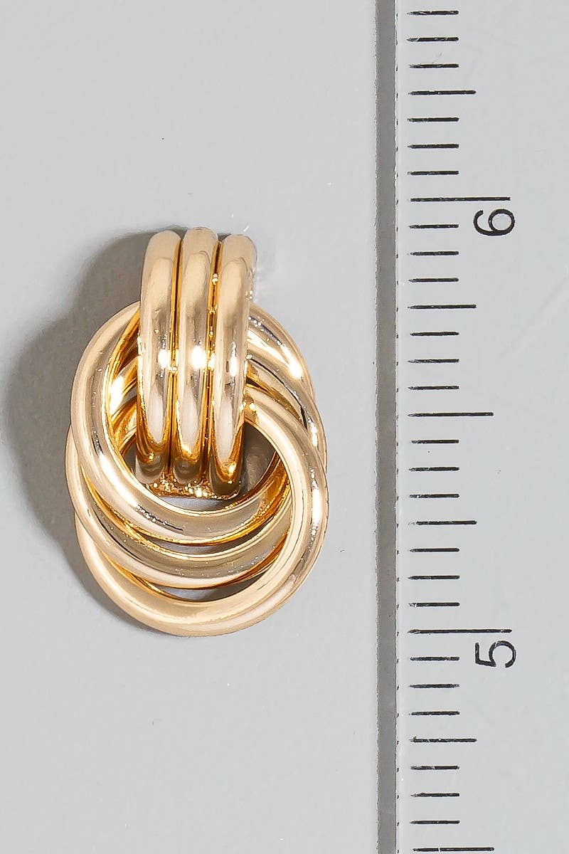 Layered Metallic Door Knocker Earrings
