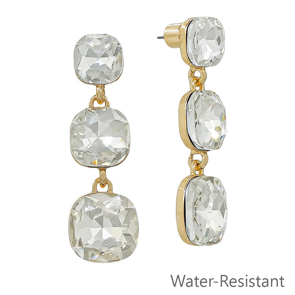 2" Crystal Stud Drop Earring