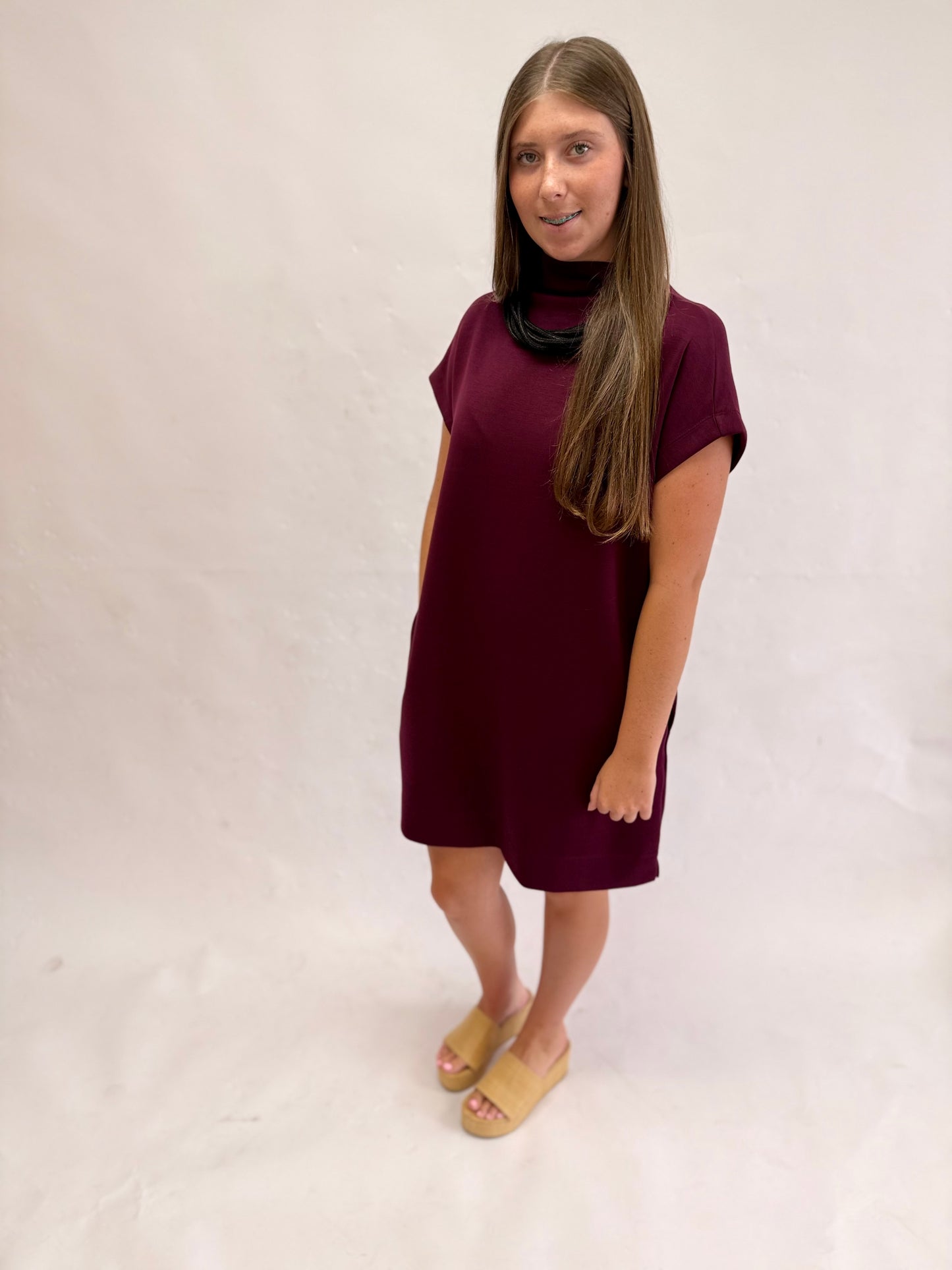 The Bernie Basic Mock Neck Dress