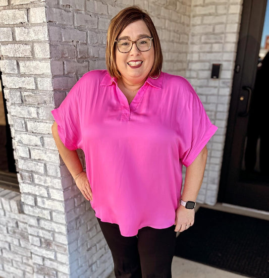 Paige Pink Top- CURVY
