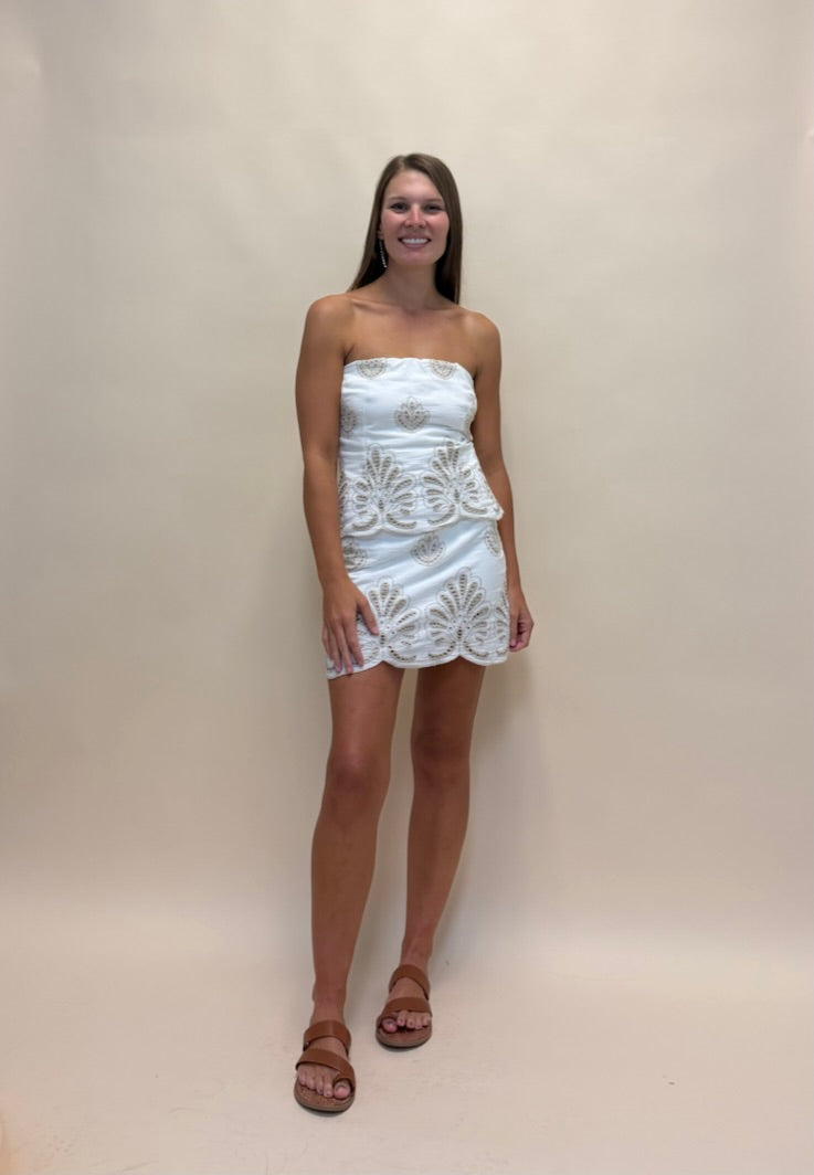 The Mona Eyelet Mini Dress