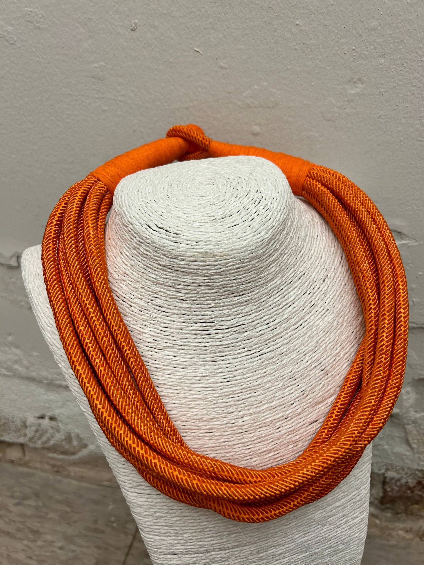 Ophelia Orange Mulit Strand Statement Necklace