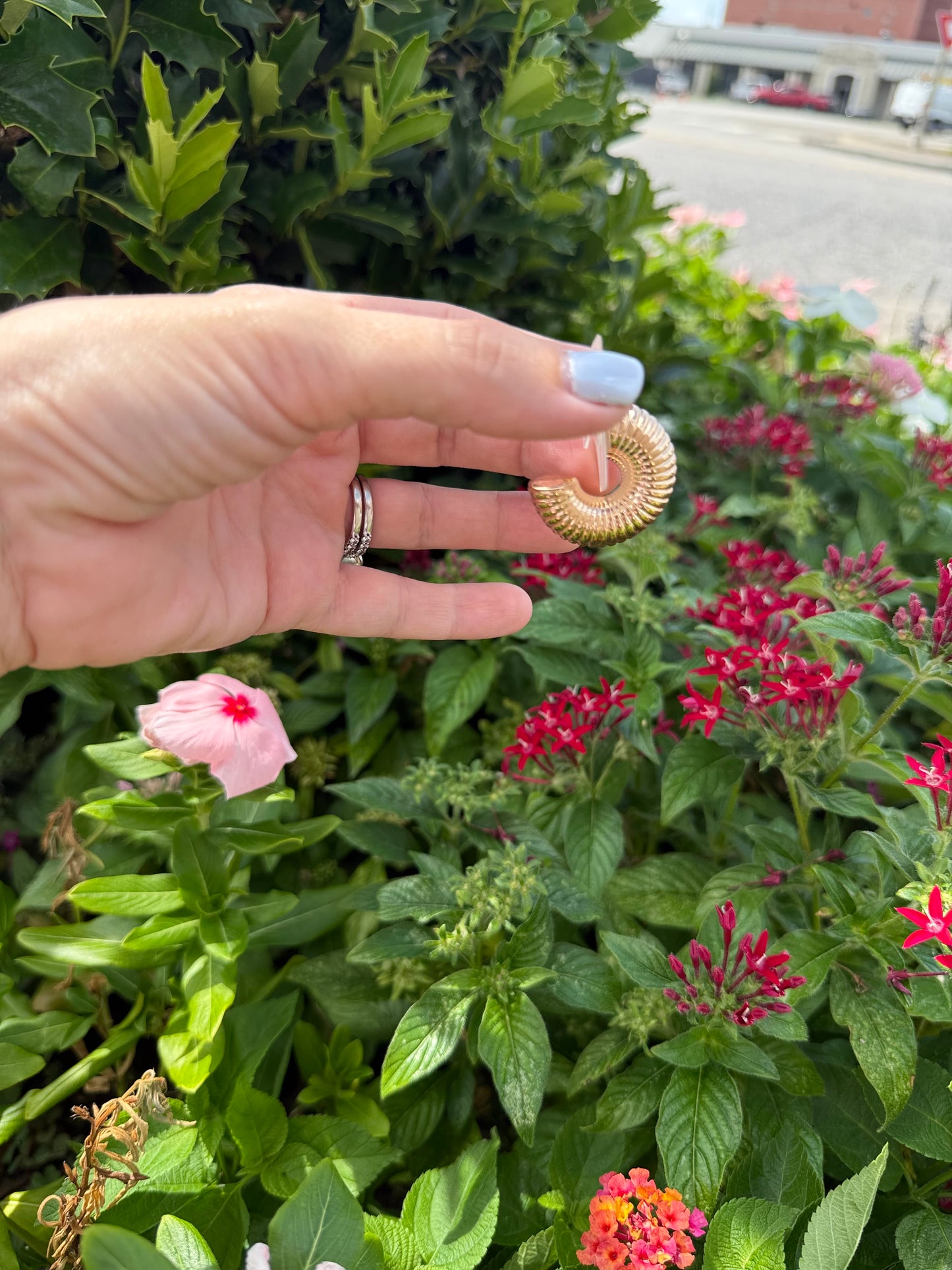 Tessie Textured Gold Hoops