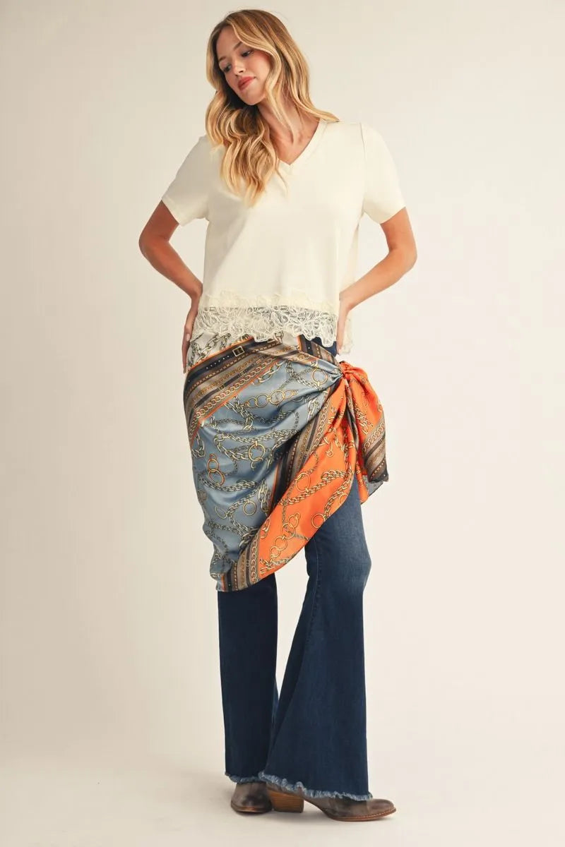 The Camille Lace Hem Top