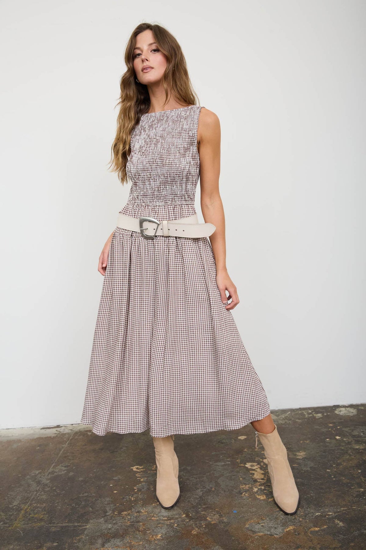 The Lettie Gingham Midi Dress