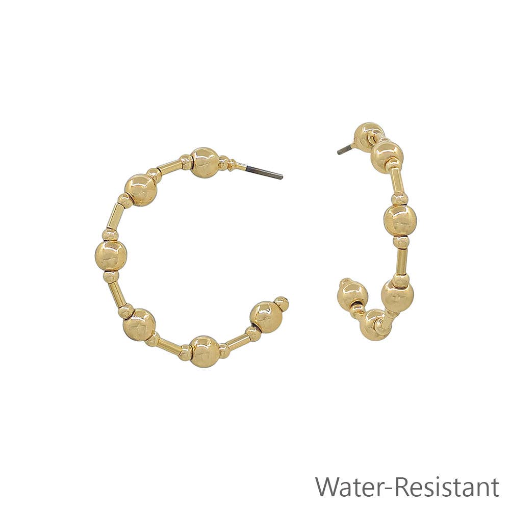Gold Beaded 1" Hoop
