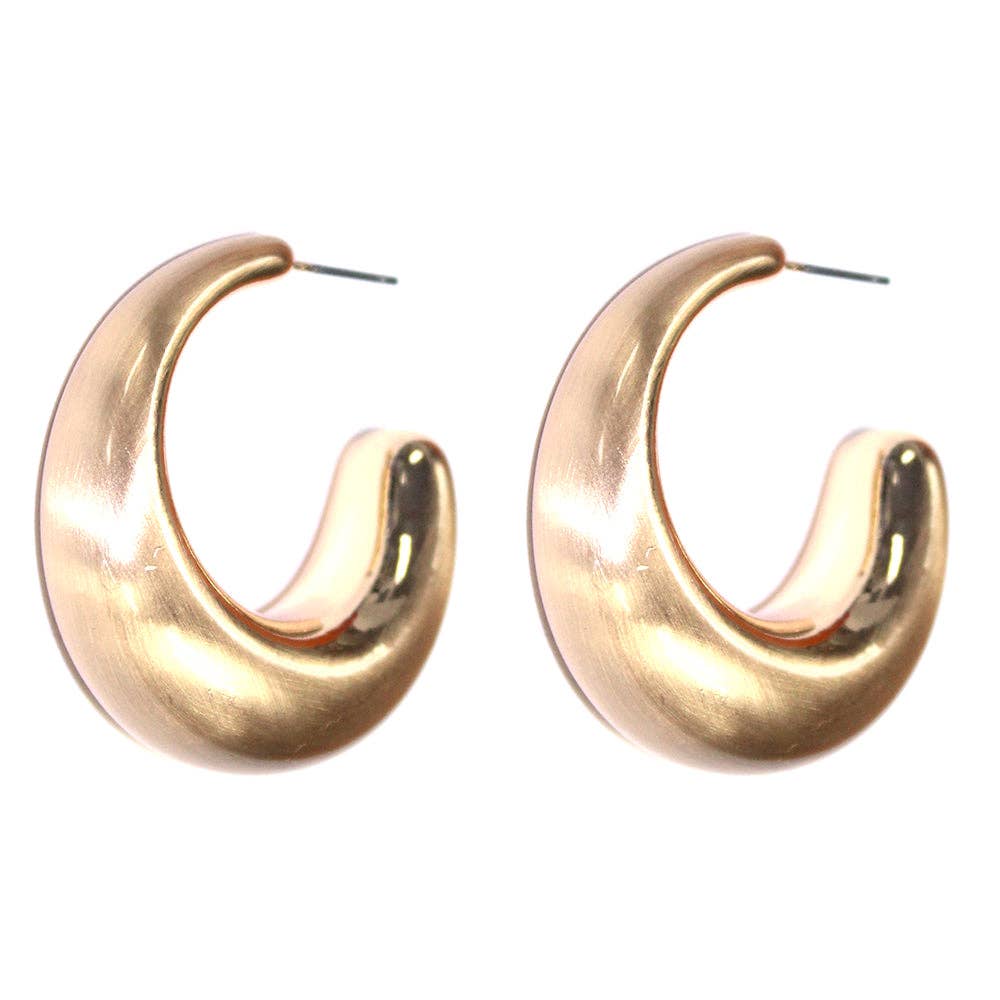 Thick Matte Gold Hoop .5" Earring