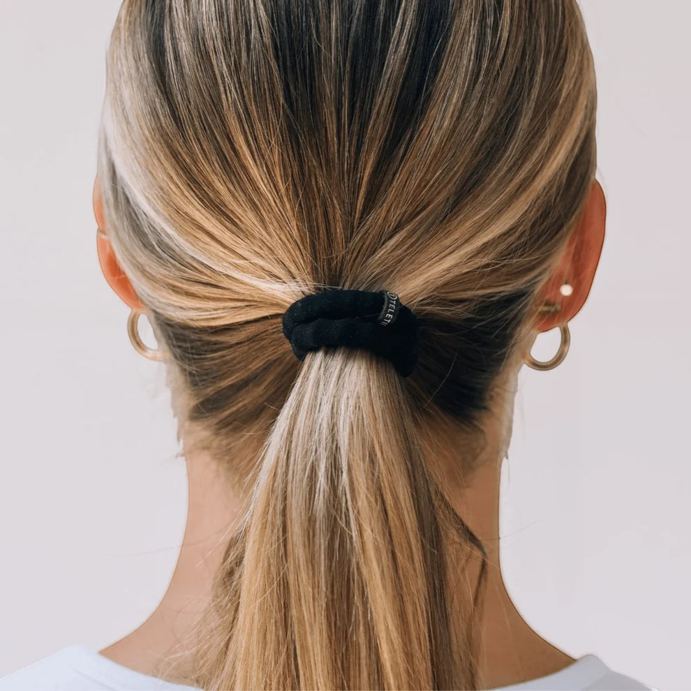 Jet Black Large Nylon Hair Ties