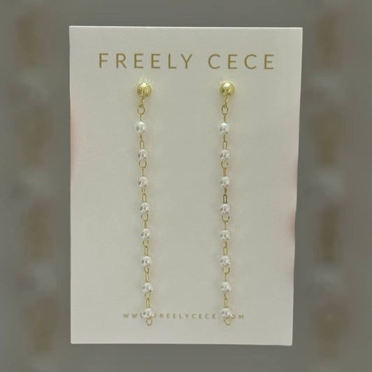Everyday Pearl Chain Duster Earrings