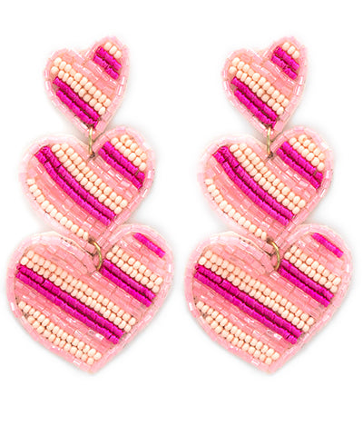 3 Tier Heart Earrings