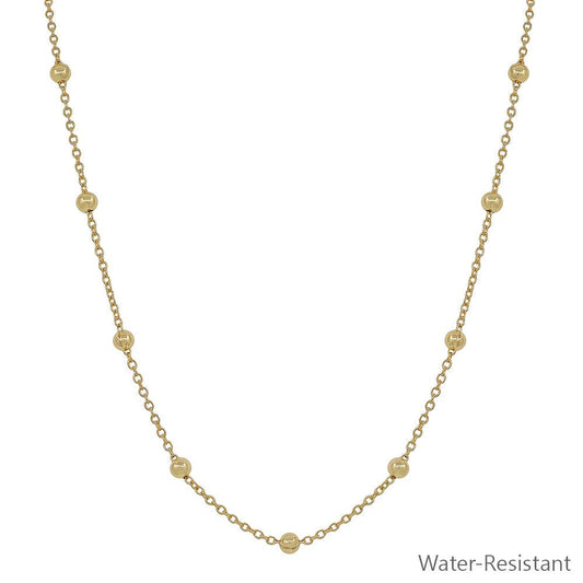 Water Resistant 5MM Beaded and Chain 16"-18" Necklace