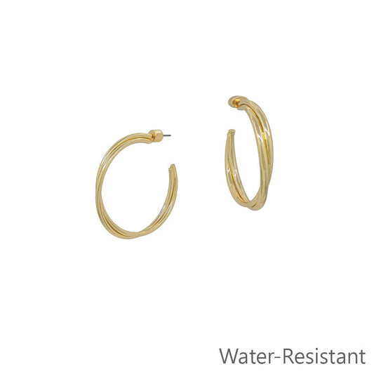 Gold Twisted .75" Hoop