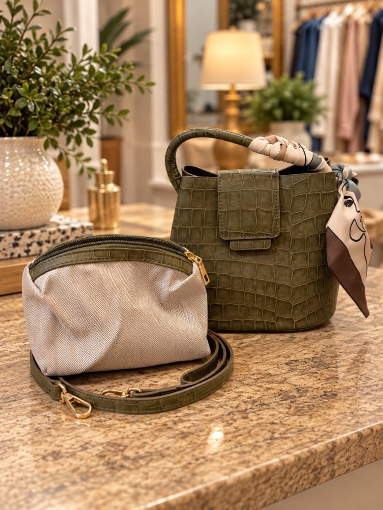 The Rue Croc-Embossed Handbag