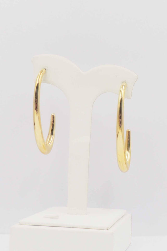 Stainless Steel Oval 2" Gold Earring