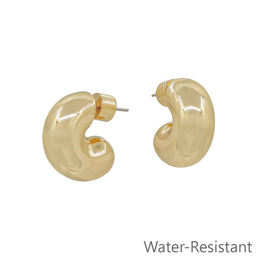Rounded Huggie Hoops