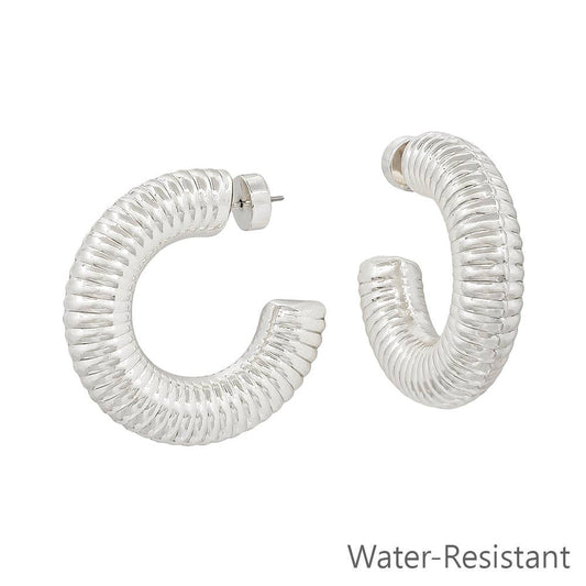 Silver Spiral 1.5" Hoop Earring