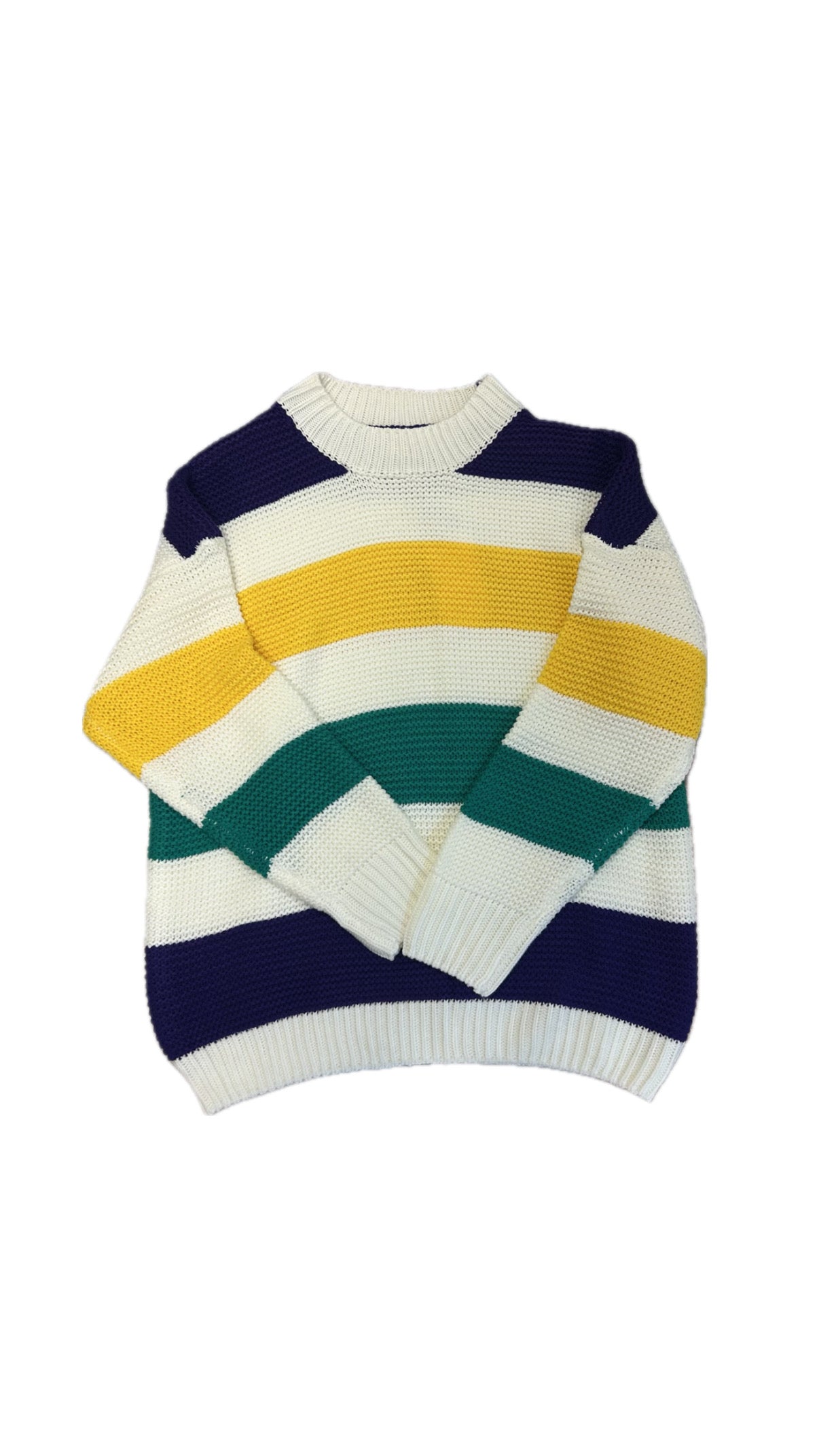 Color Block Mardi Gras Sweater