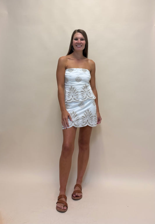 The Mona Eyelet Mini Dress