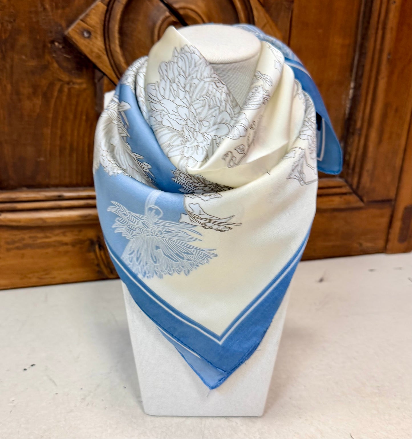 Light Blue Flowers - The Margot Scarves
