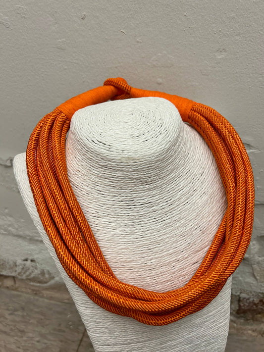 Ophelia Orange Mulit Strand Statement Necklace