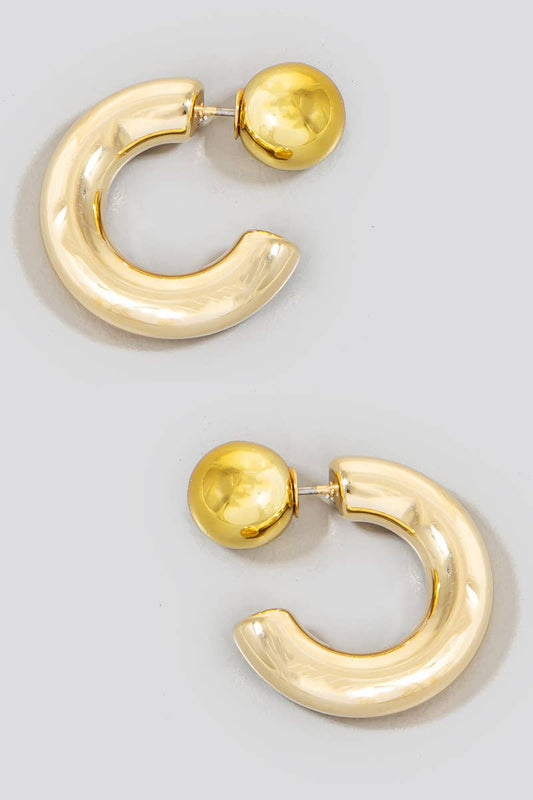 25Mm Metallic Tube Hoop Earrings