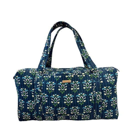 Rosemary Indigo Quilted Signature Duffle Bag: One Size