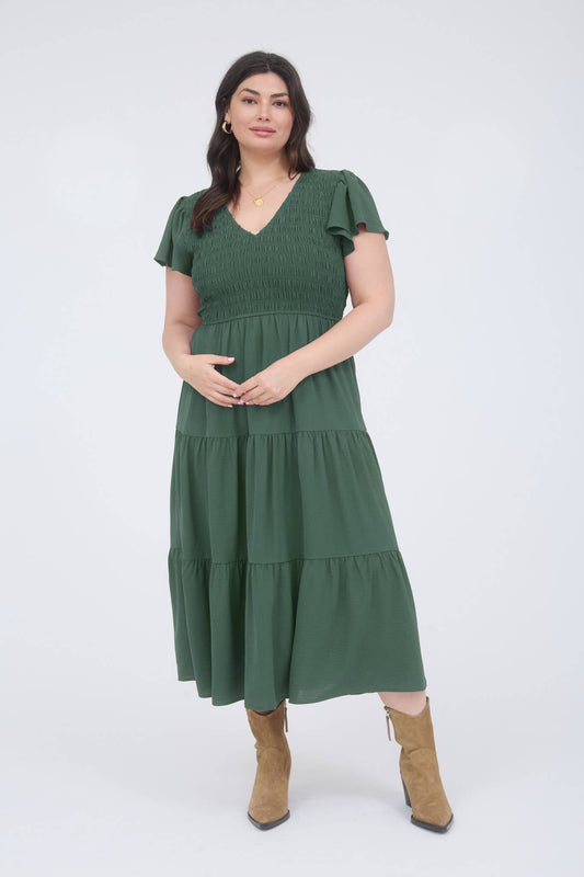 The Miley Smocked Midi Dress