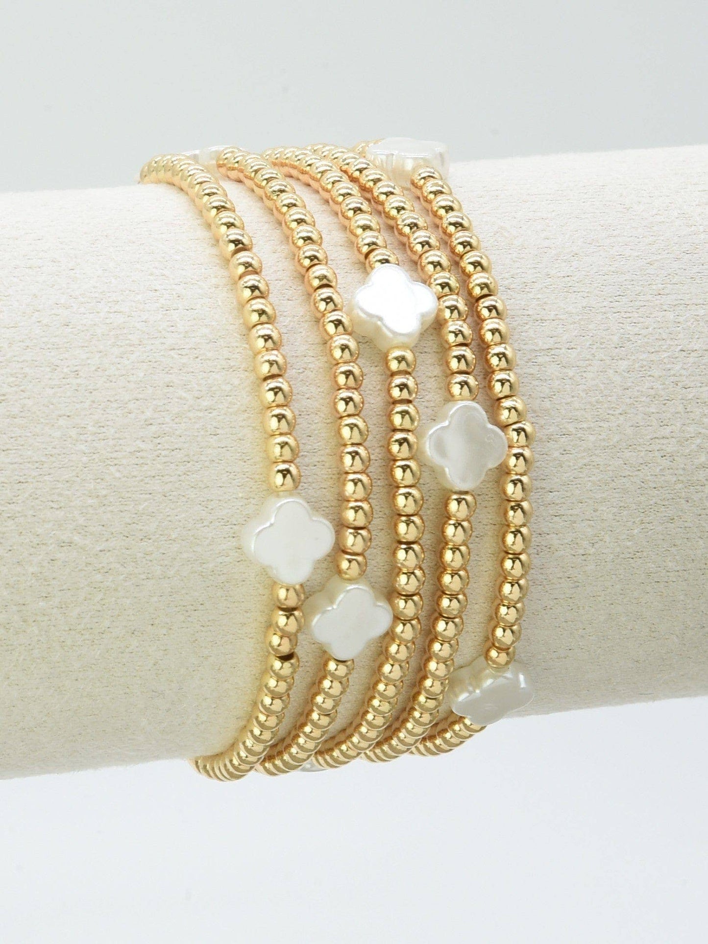 5 Piece Clover Beaded Bracelet Set