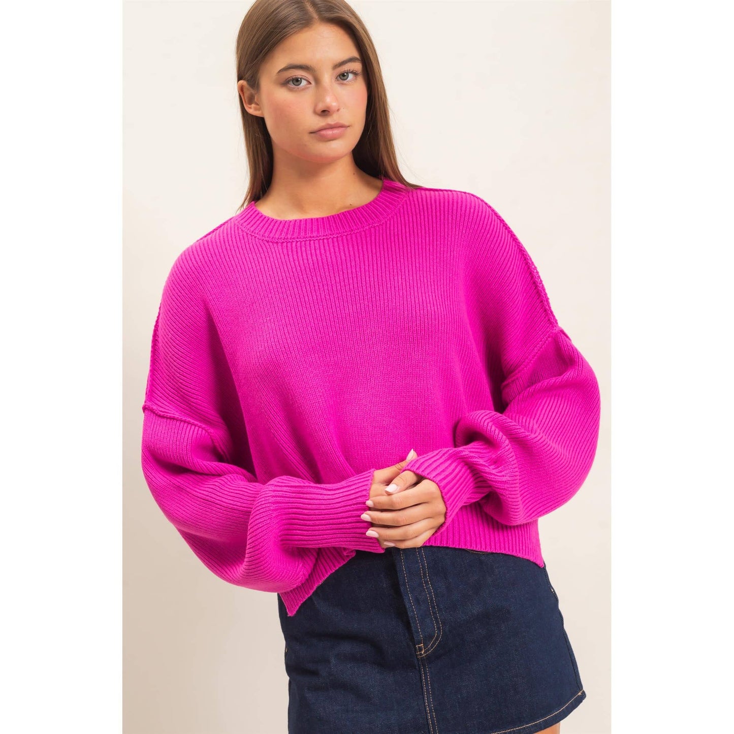 Riley Ribbed Drop Shoulder Sweater