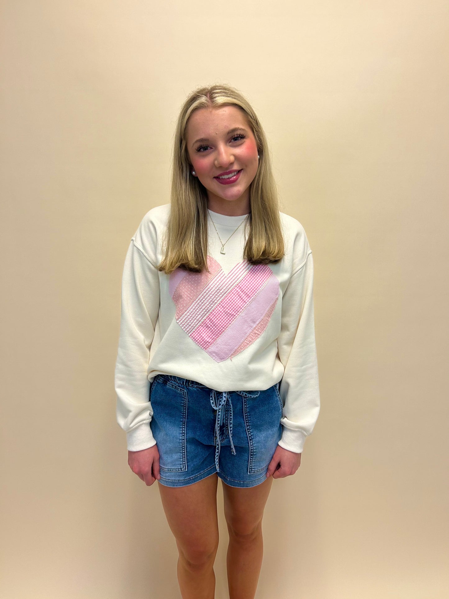 Holly Heart Patchwork Sweatshirt