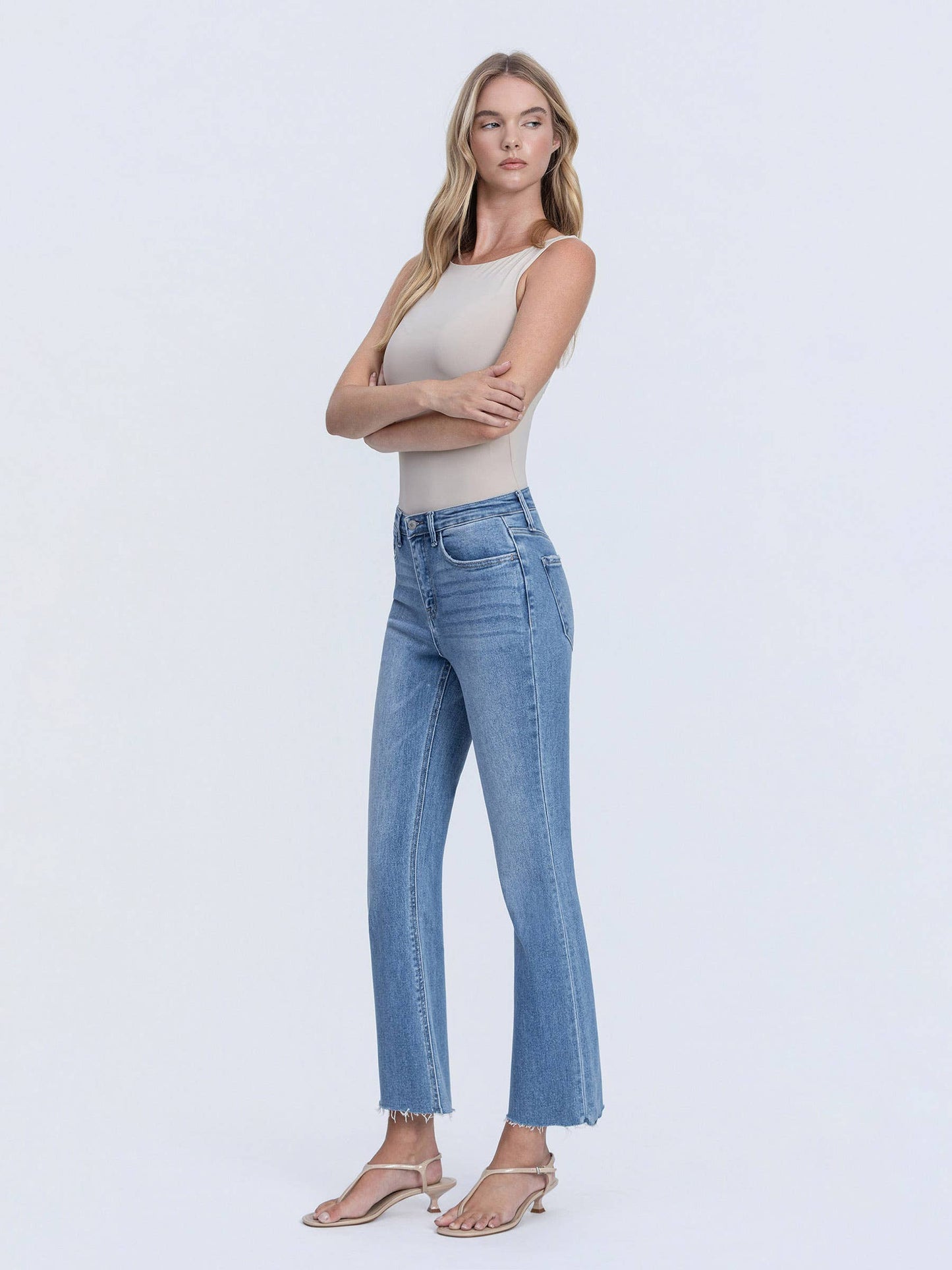 The Camden High Rise Crop Flare Jeans