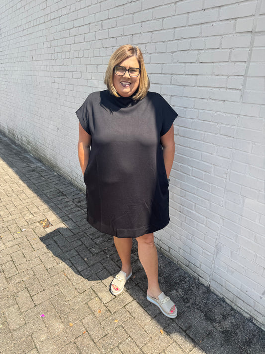 The Bernie Basic Mock Neck Dress - Curvy
