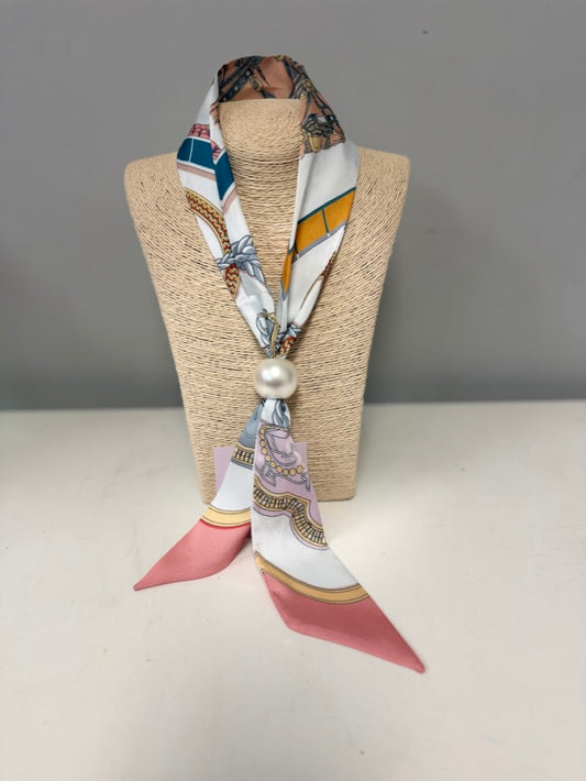 Pink - The Liv Scarves (with pearl pendant)