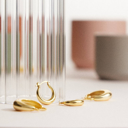 Classic Chunky 18K Gold-Dipped Hoop Earrings