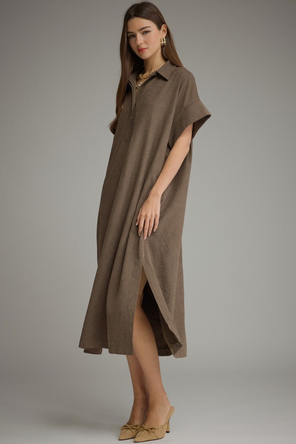The Delaney Collared Midi Dress