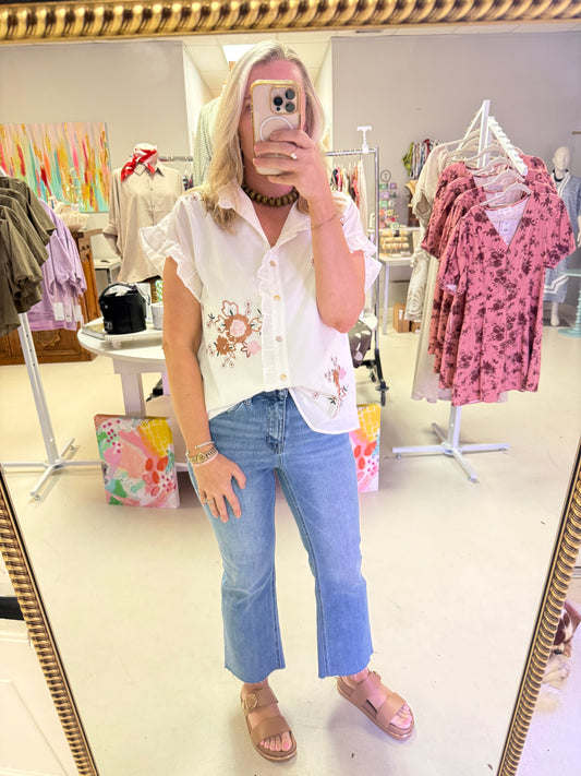 The Meadow Embroidered Top