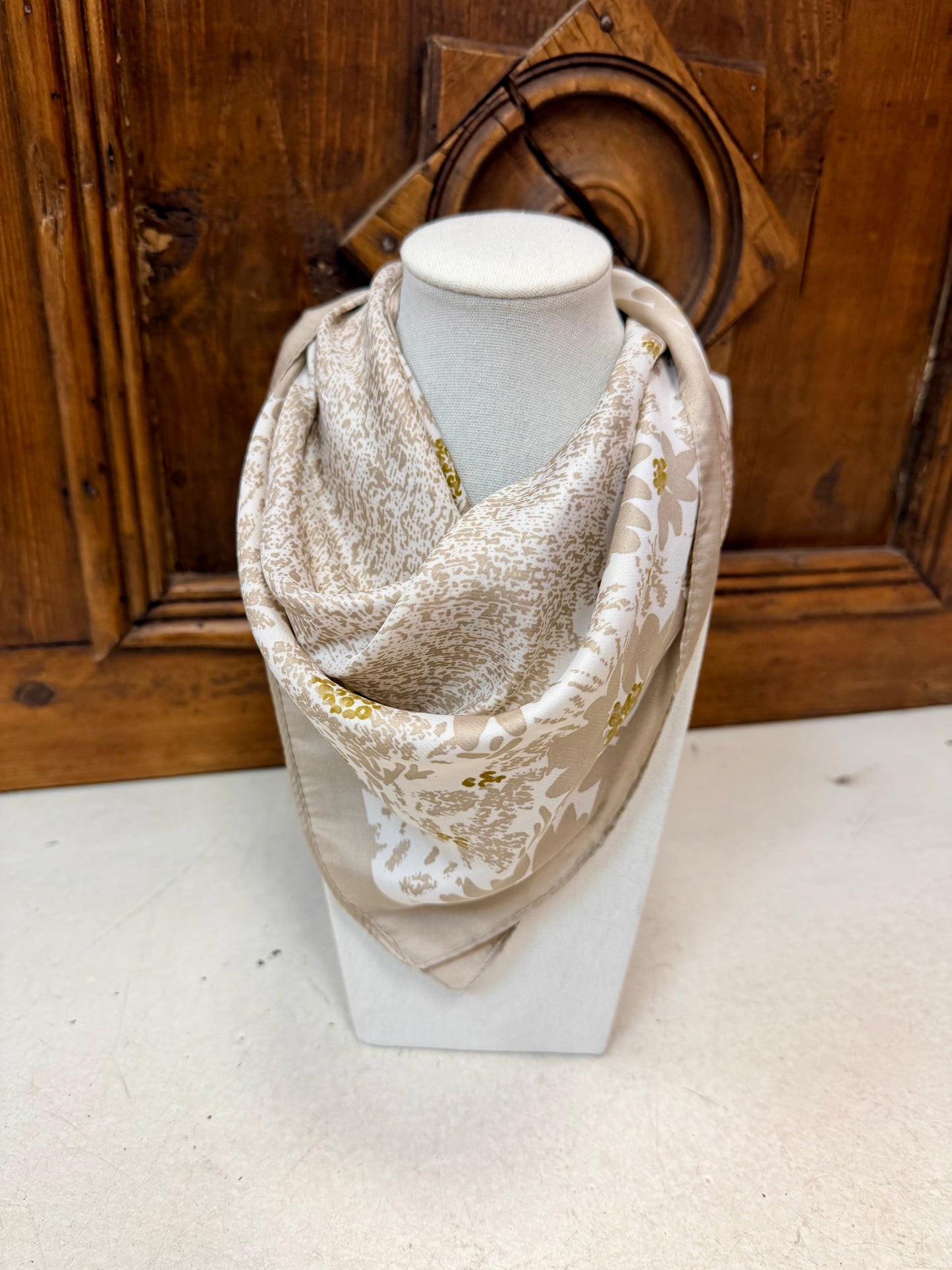 Beige Floral - The Margot Scarves