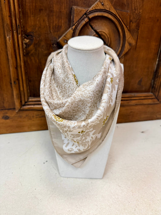 Beige Floral - The Margot Scarves