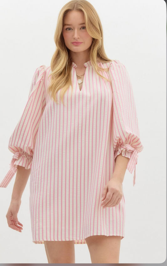 Candy Pink Stripe Dress
