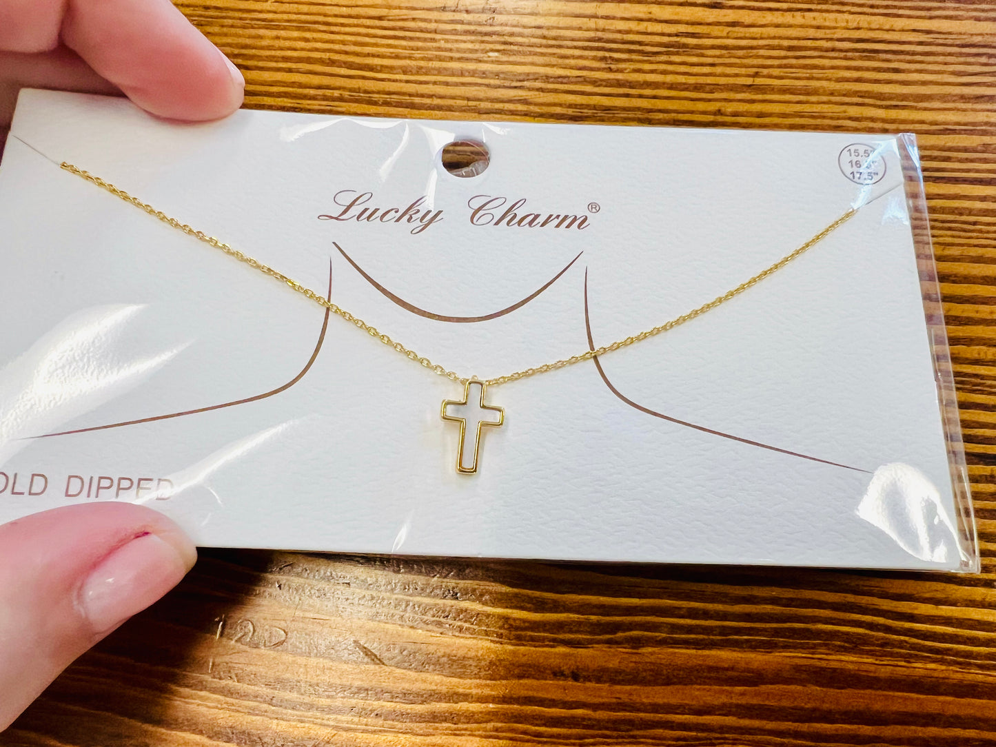 Mother of Pearl Dainty Cross Necklace