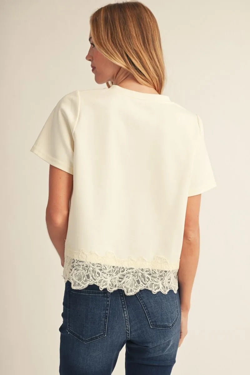 The Camille Lace Hem Top