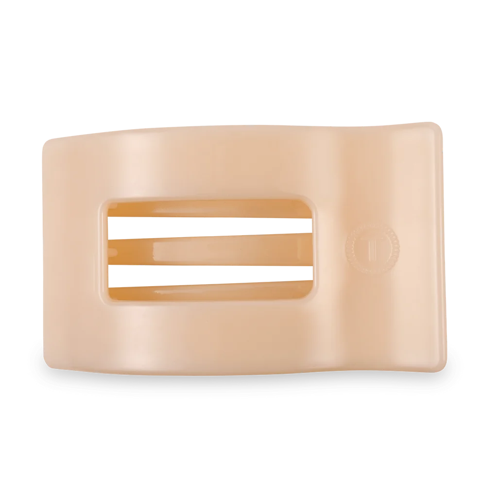 Almond Beige Medium Flat Rectangle Hair Clip