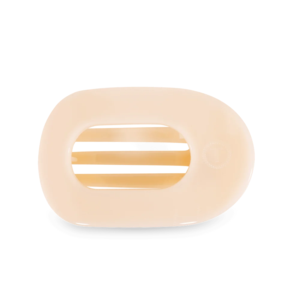 Almond Beige Large Flat Round Hair Clip