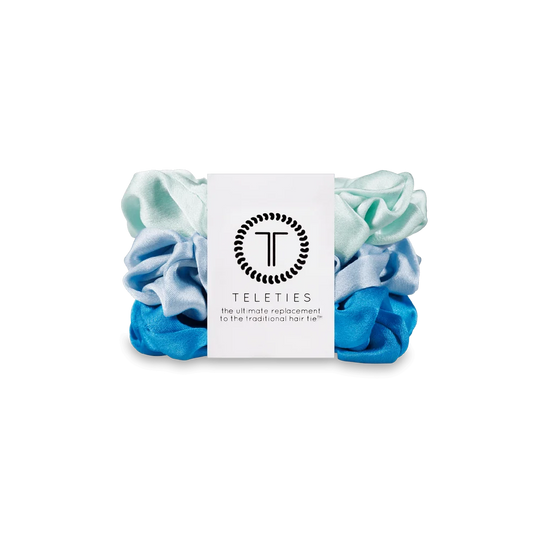 Blue My Mind Small Silk Scrunchies