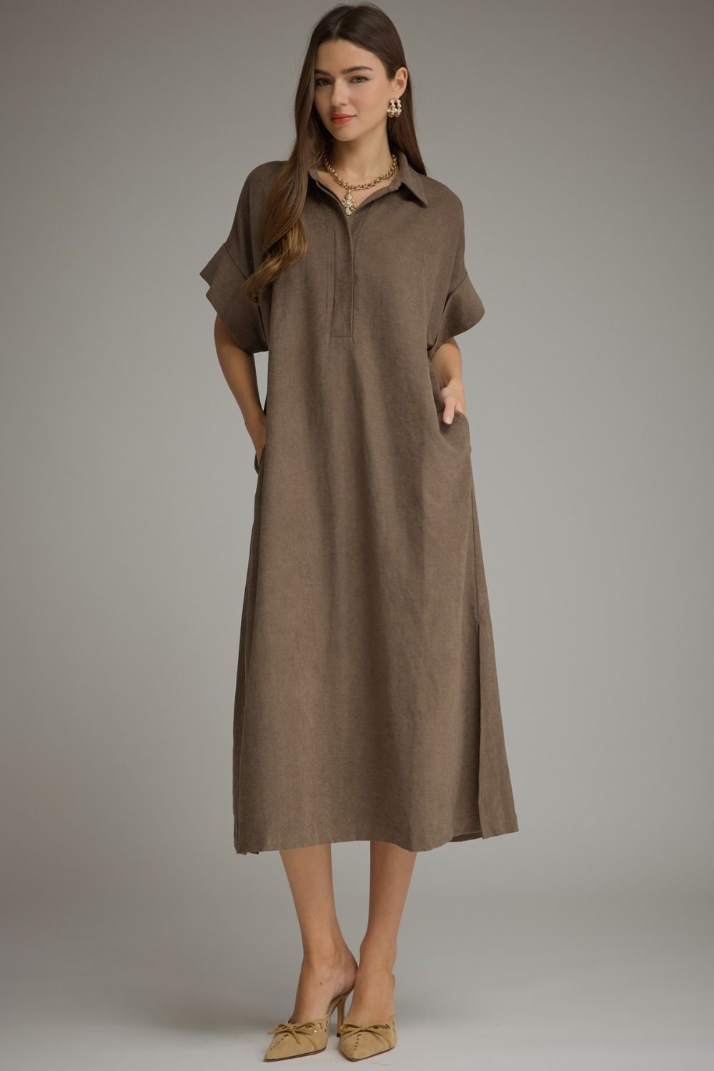 The Delaney Collared Midi Dress