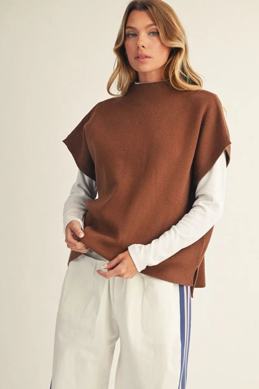 The Sutton Mock Neck Sweater Vest