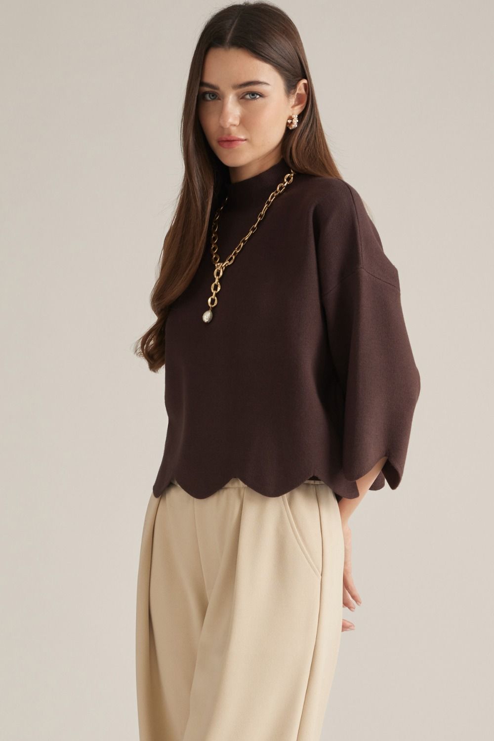 The Cocoa Scallop Sweater