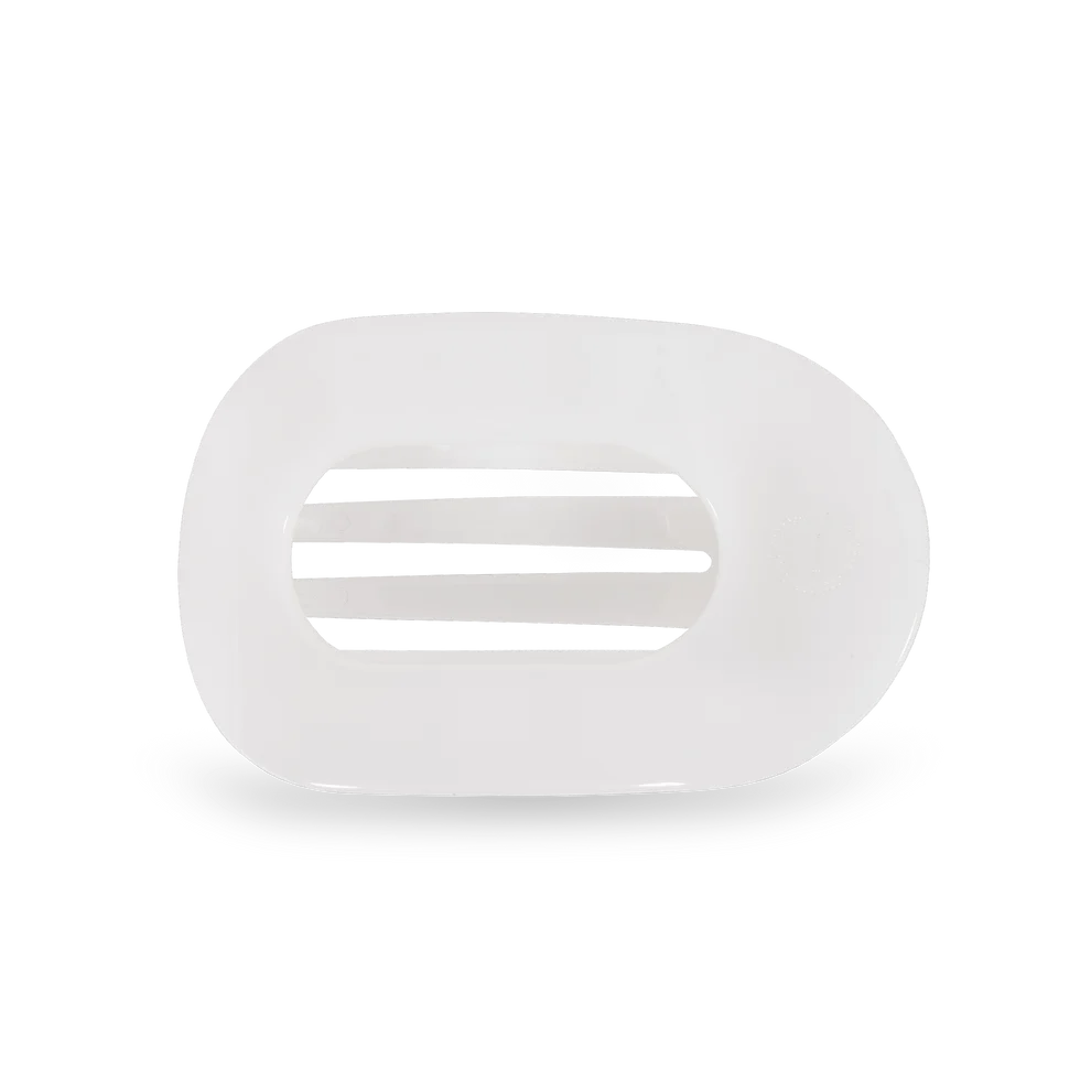 Coconut White Large Flat Round Hair Clip